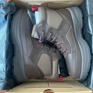 UGG Men's Dark Brown TRUCKEE FIELD Boots with Red Accents